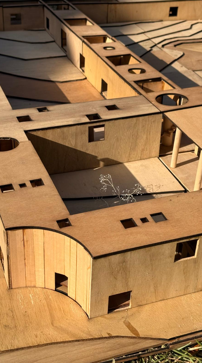 Luna House model, roof detail
