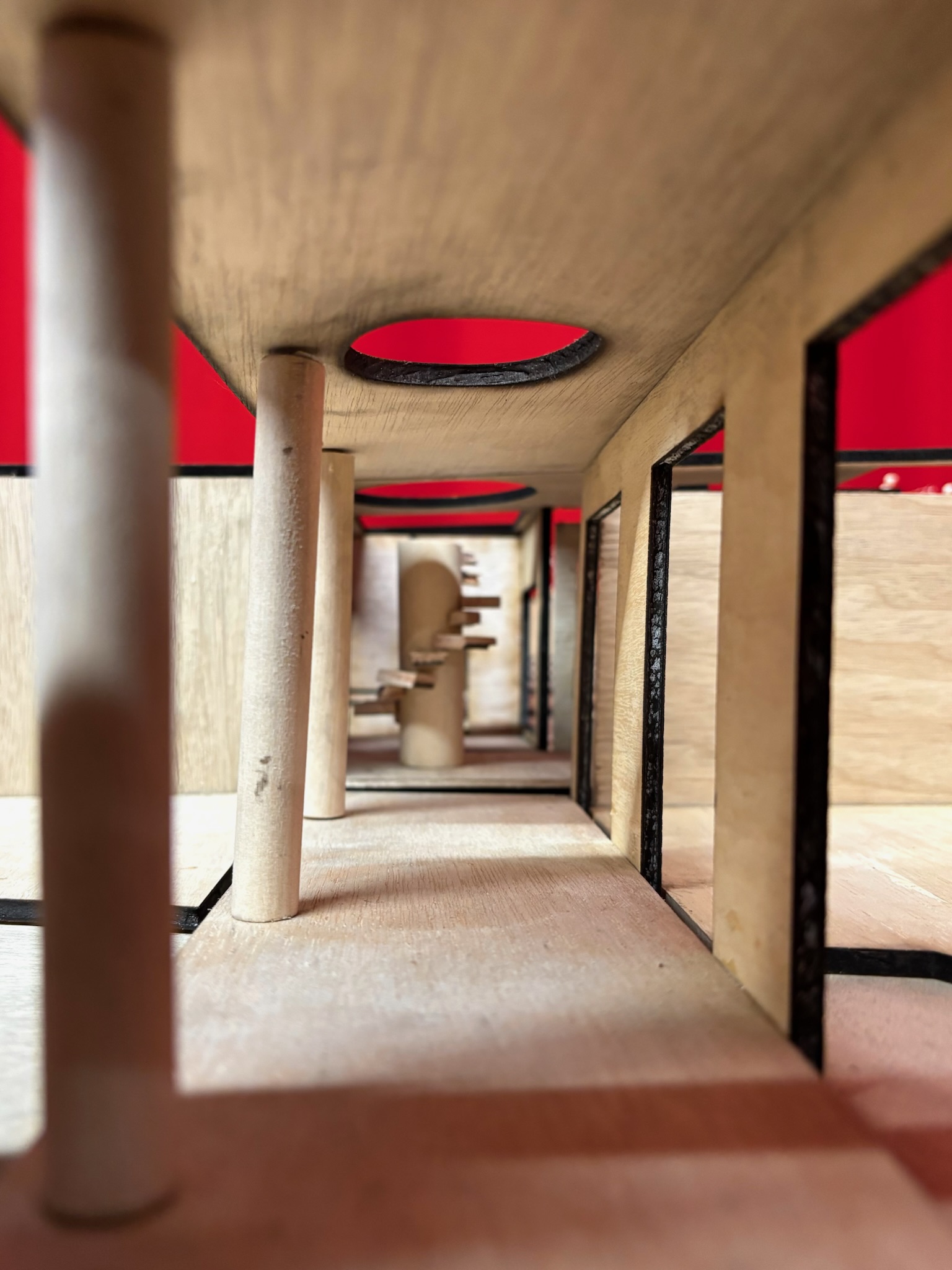 Luna House model, corridor view