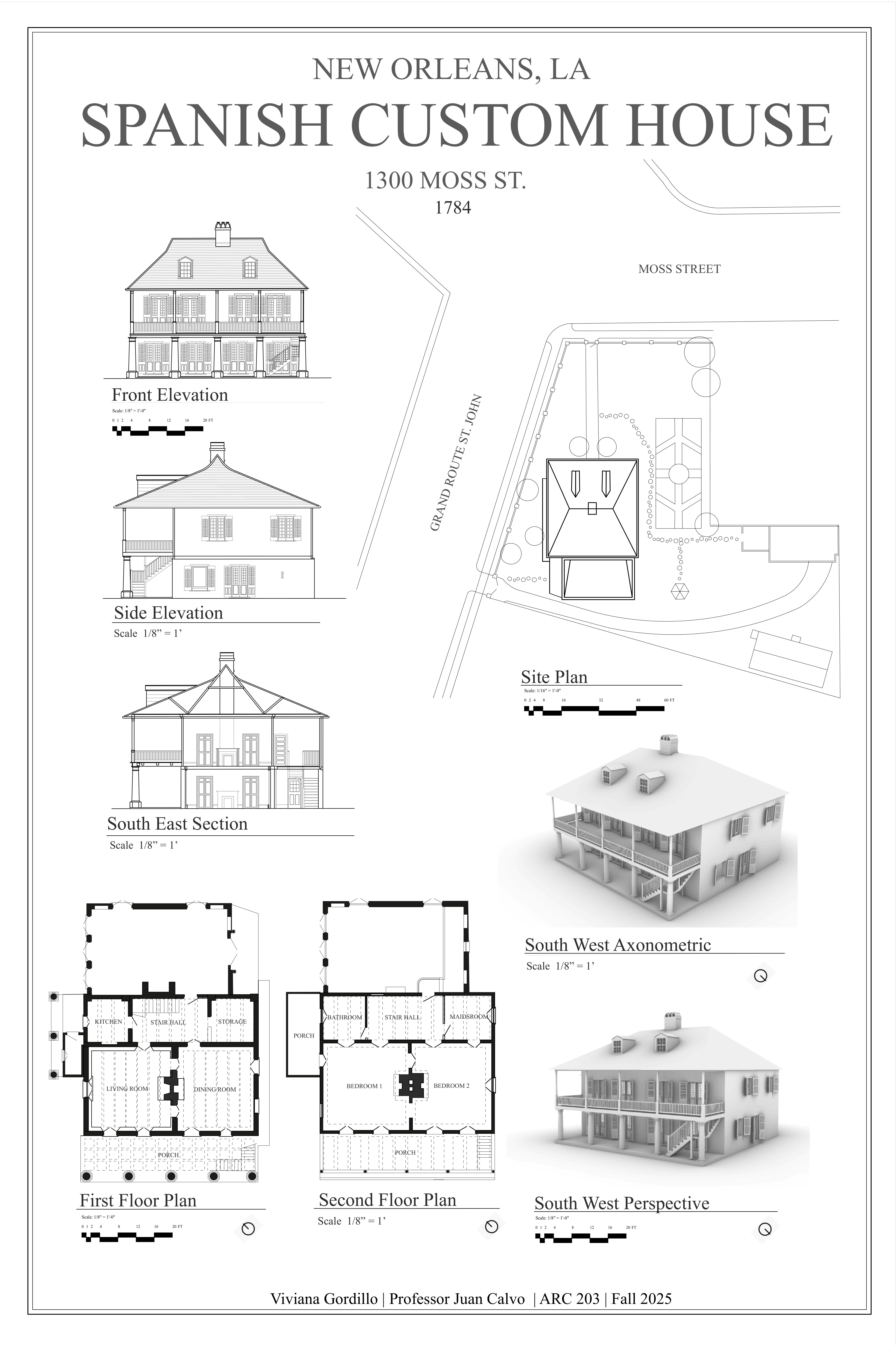Spanish Custom House architectural drawings