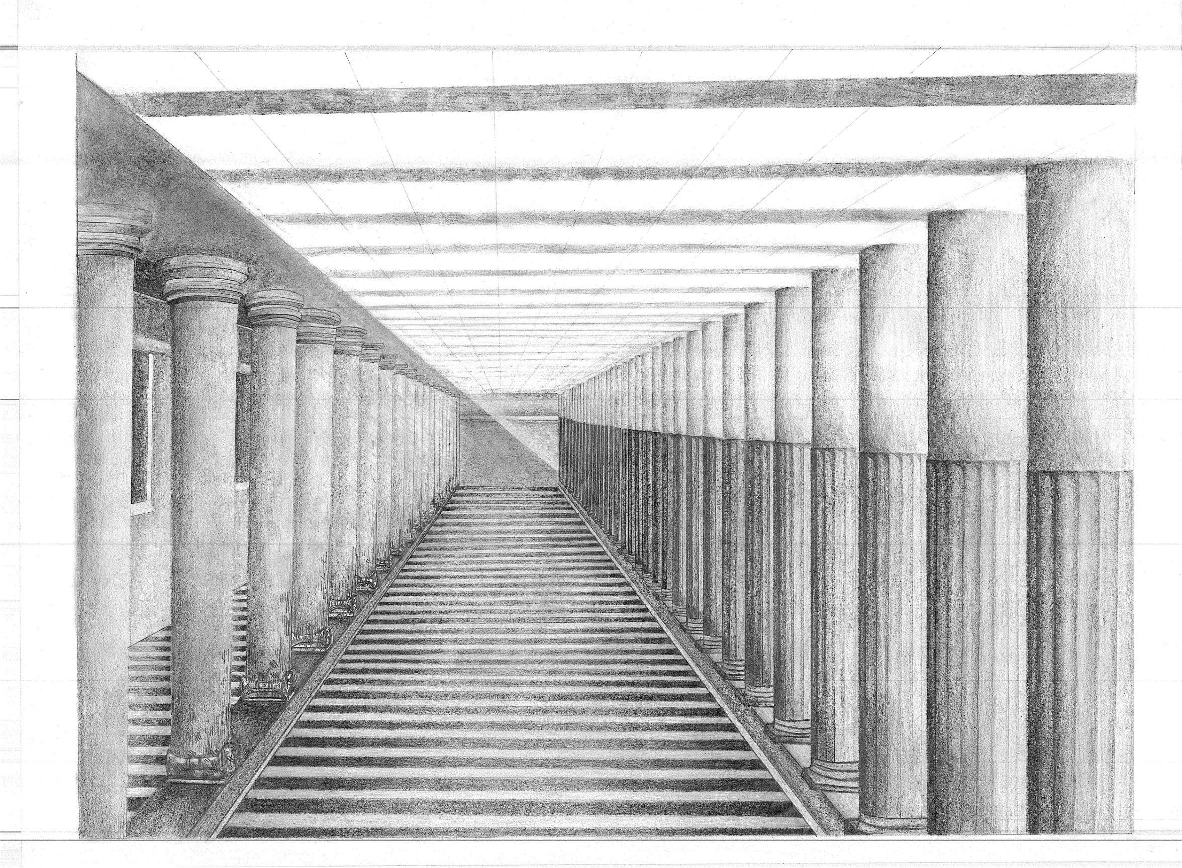 Stoa of Attalos architectural drawing