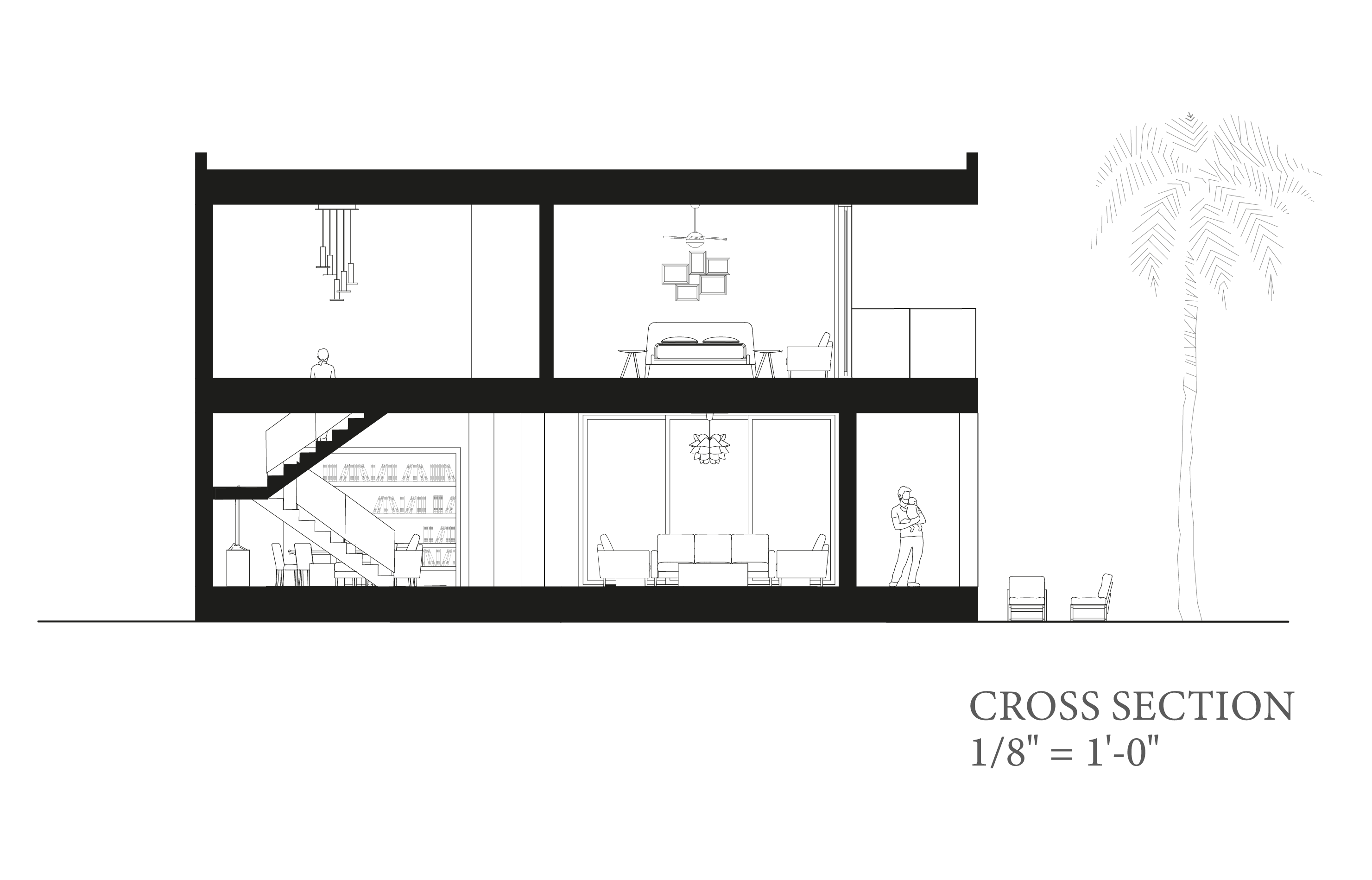Cross section of Courtyard House