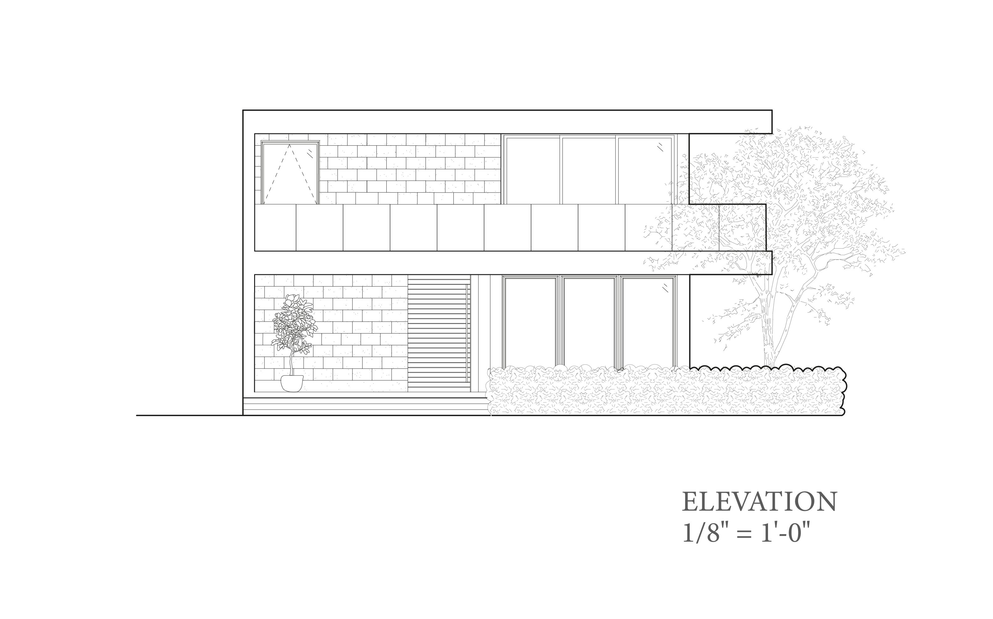 Front elevation of Courtyard House