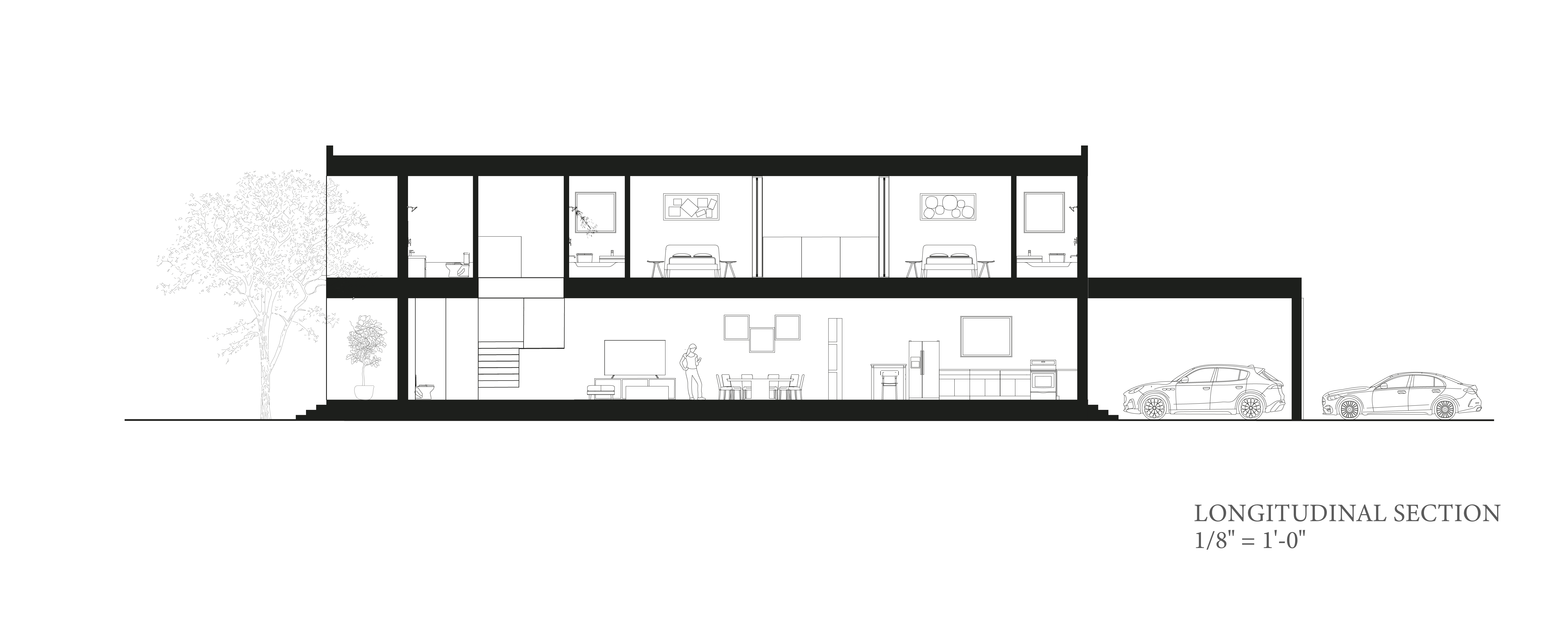 Longitudinal section of Courtyard House