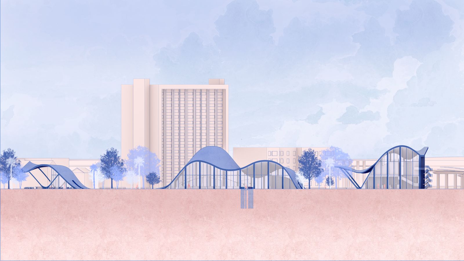 Fish Market elevation viewed from the Miami River
